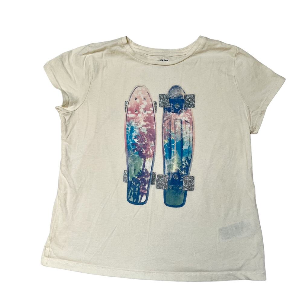 Old Navy Palm Tree Skateboard Graphic Tee Size 14/16